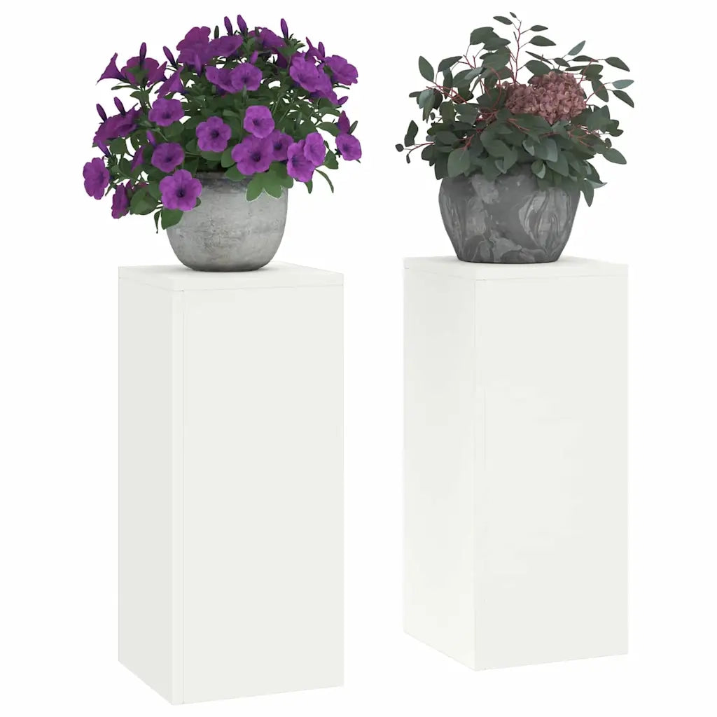 Supporto per piante | Sostegno per piante 2 pz Bianco 24 x 24 x 55 cm Acciaio