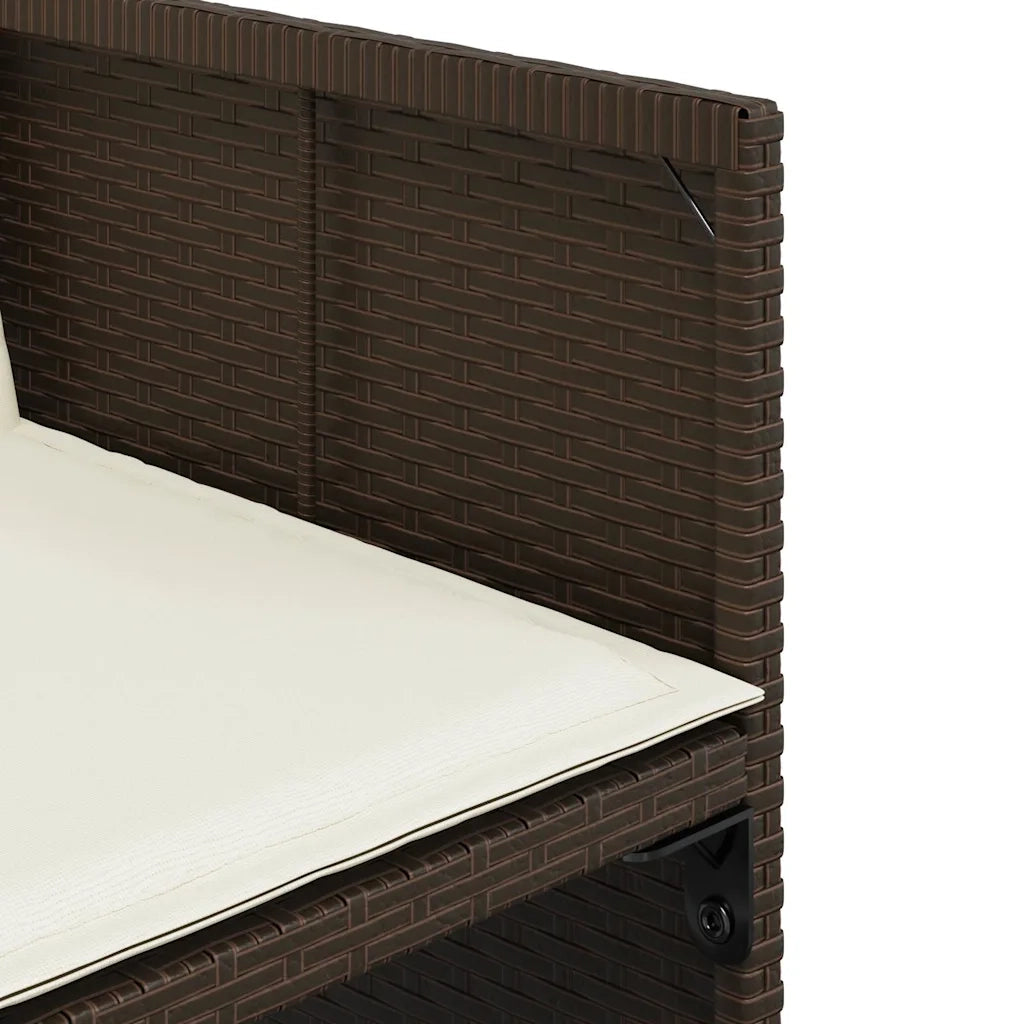 Set da Pranzo da Giardino 9pz con Cuscini Marrone in Polyrattan 3211197