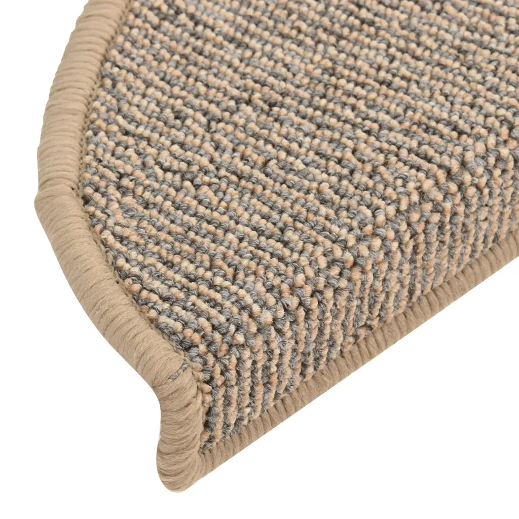 Tappetini per scale 15 pz | Gradini per Scale 56x17x3 cm Marrone Semicircolari