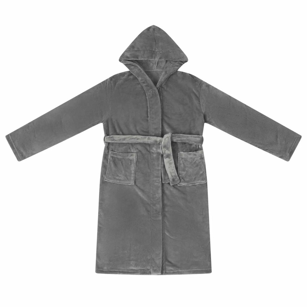 Accappatoio con Cappuccio Grigio scuro xxxl Flanella CFW2503403