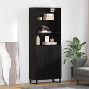 Credenza-Buffet-Armadio da cucina Rovere Nero 69,5 x 34 x 180 cm Legno multistrato 202770