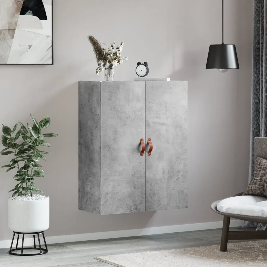 Armadietto a Muro | Mobile a Parete Grigio Cemento 69,5x34x90 cm