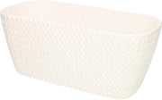 Bacino ovale per fiori 300 mm Bianco per balcone e interni moderni