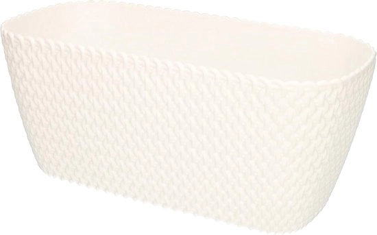 Bacino ovale per fiori 300 mm Bianco per balcone e interni moderni