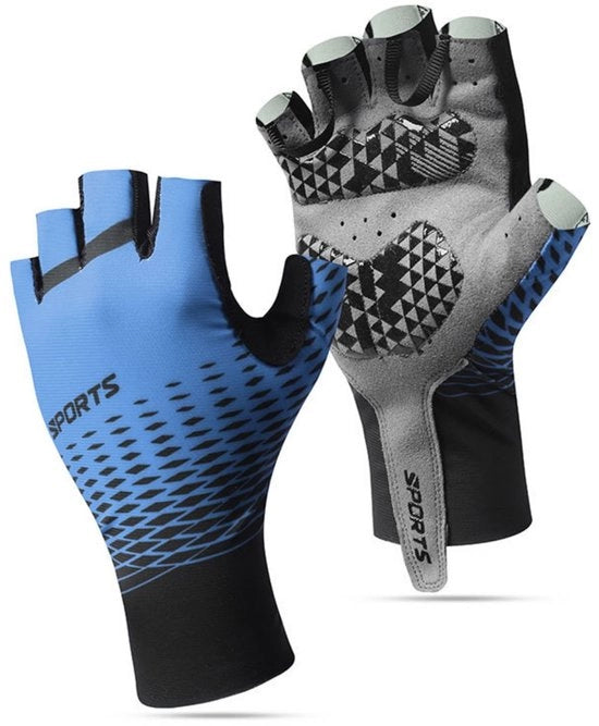 Maniche per bicicletta sportiva - M - lunghezza della manica 19 cm - larghezza della mano 9 cm - maniche a mezza falange - maniche impermeabili - maniche per uomo estive antiscivolo a mezza falange - visiera per attività all'aperto - maniche per fitness
