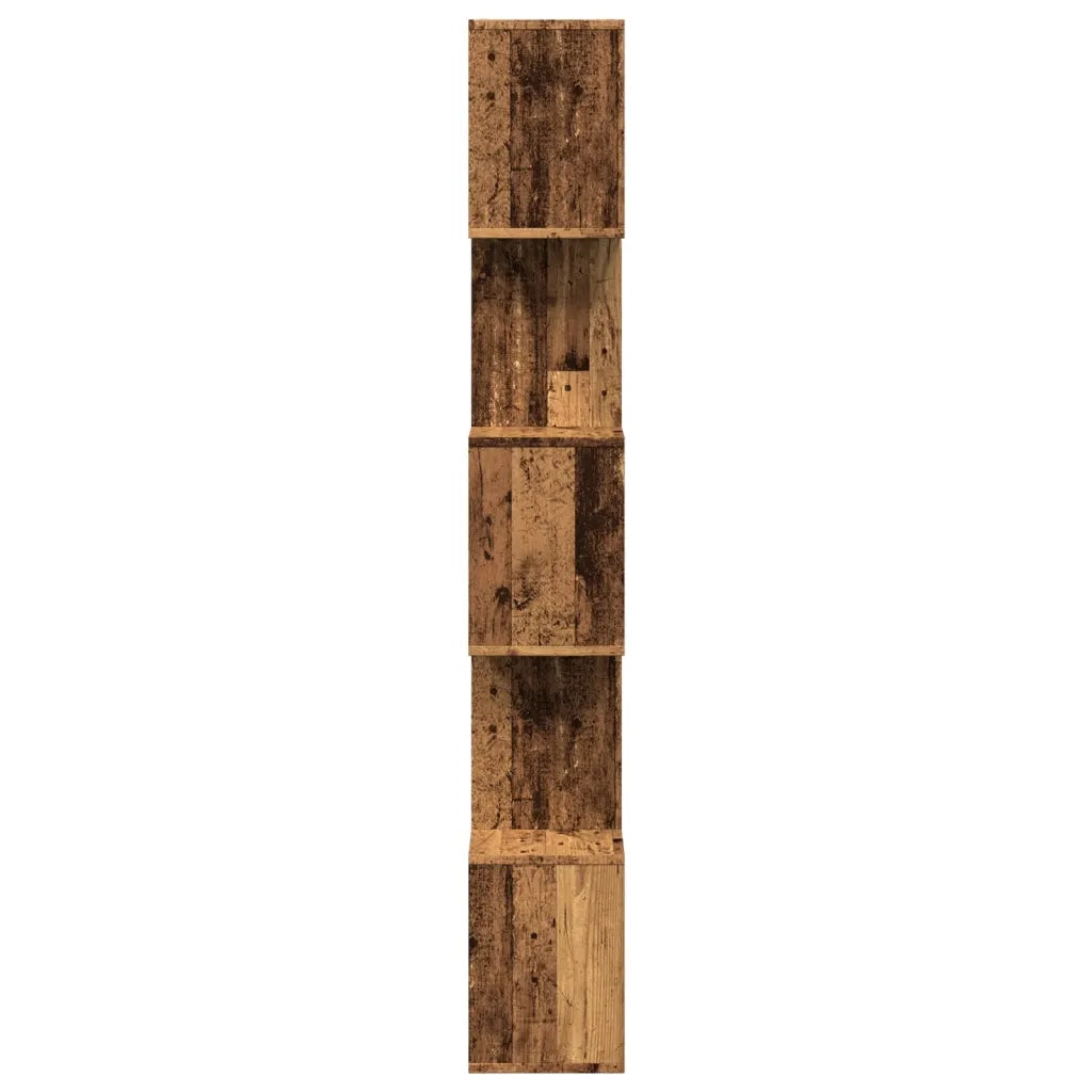 Libreria Divisorio 5 Ripiani-Scaffale per Libri-Mobile di Stoccaggio Legno Antico 70x24x161cm Truciolato