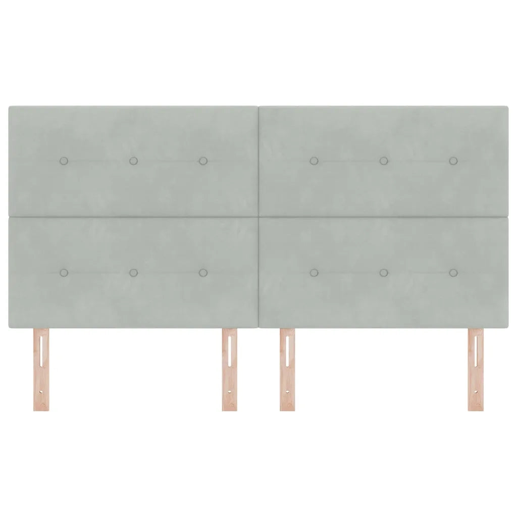 Testiera | Testata LED con strisce LED Grigio chiaro 180 cm Velluto