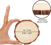 Decine di Dischi di Legno Naturale 10-11cm - Disco di Legno con Corteccia - Fai da Te, Hobby, Supporti, Decorazioni, Natale