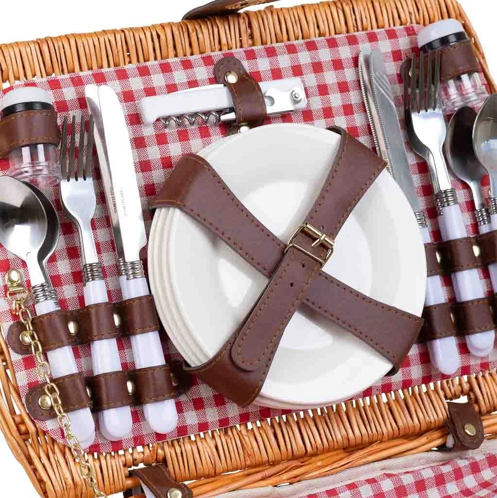 Cesto picnic rosso 40x28x22