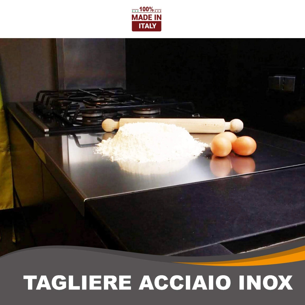 ZOIMANIA - Tagliere Spianatoia - Inox - Cucina - Profondità 55 Dimensione Tagliere: L 100 x P 55 x 3
