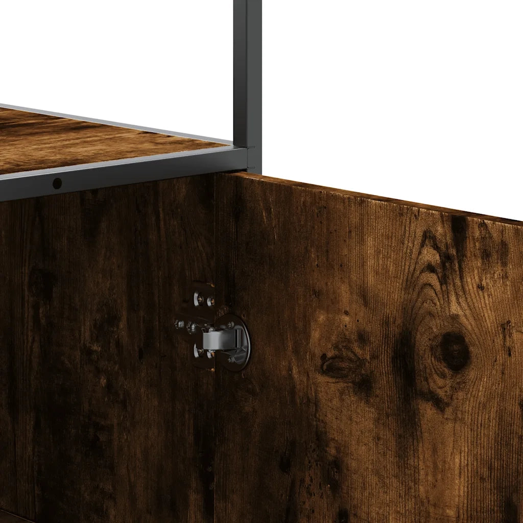 Credenza-Buffet-Armadio da cucina Rovere Fumo 35,5x35x139 cm Legno Multistrato Metallo 167859