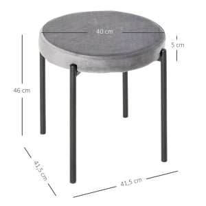 SGABELLO Set da 4 pezzi 41,5x41,5x46 cm Grigio scuro in metallo effetto velluto