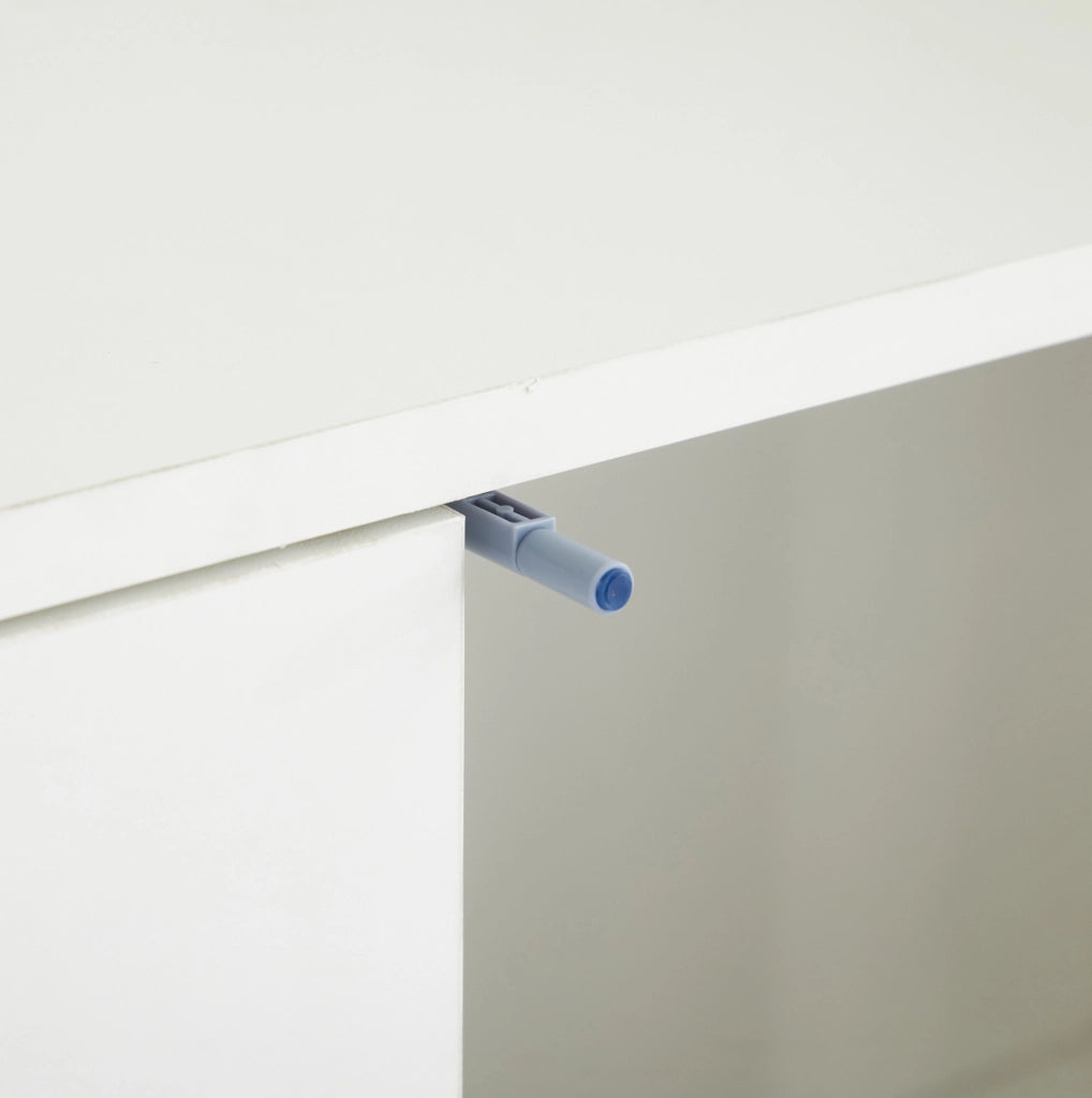 Vetrina 100x35x170 cm con LED e ripiani in vetro temperato; MDF bianco