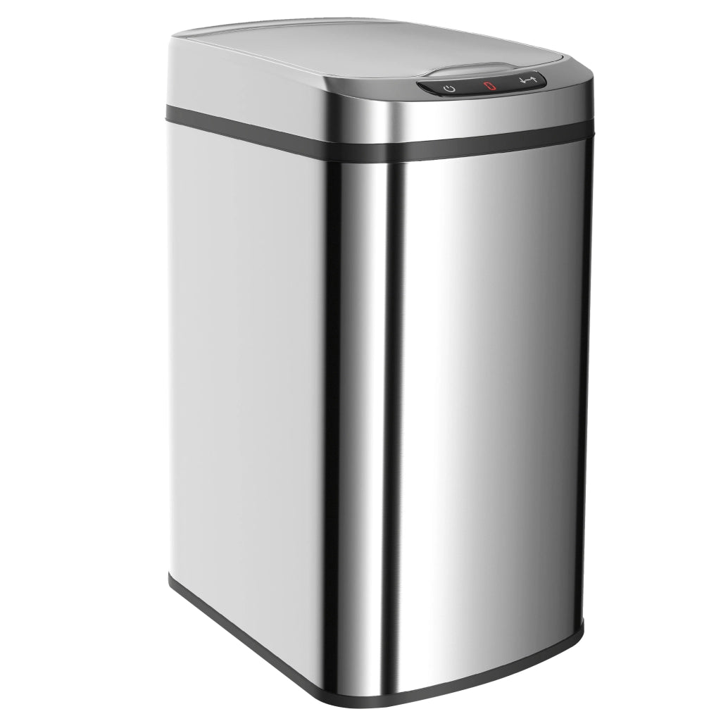 Cestino Rifiuti a Infrarossi 12L ¨C Minimal ¨C Acciaio Inox Argento 28x22x41 cm