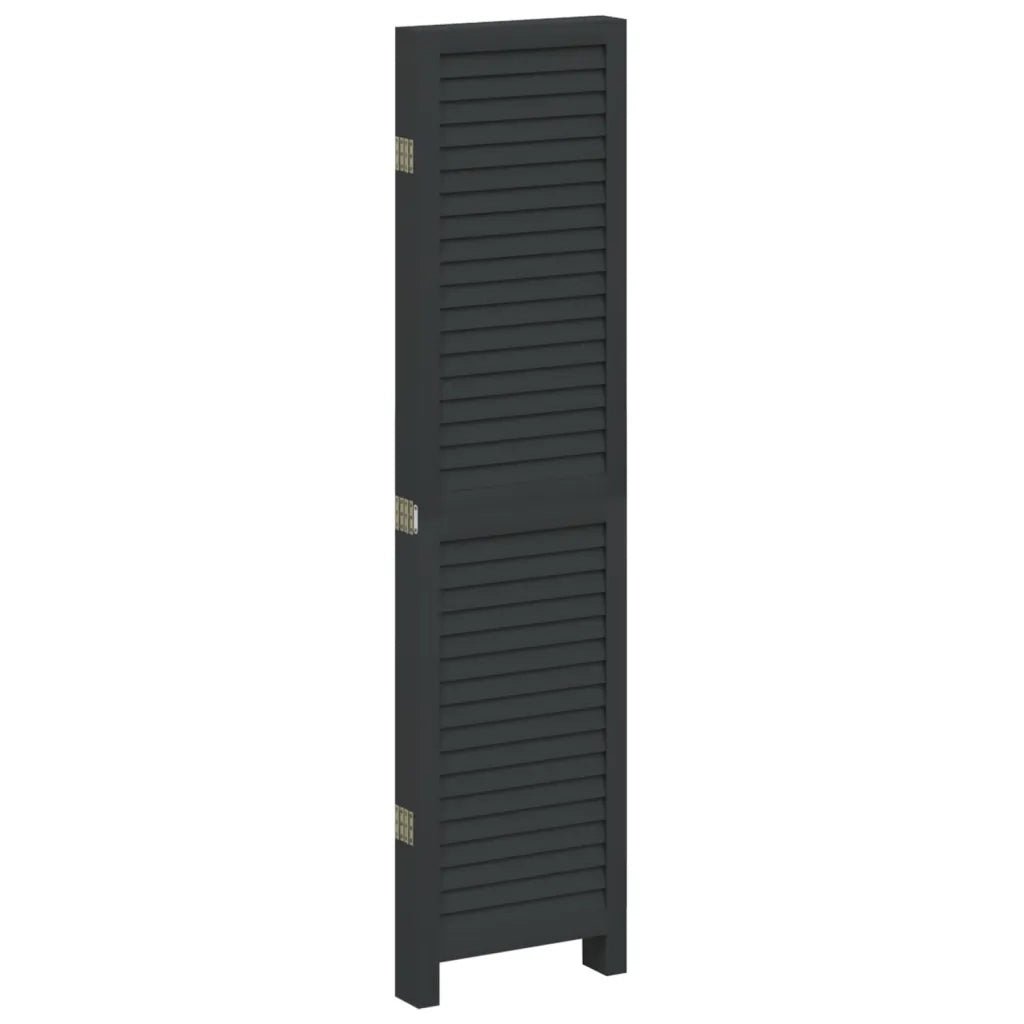 Divisorio Ambienti | Divider per stanze | Paravento 5 Pannelli Nero Legno Massello di Paulownia