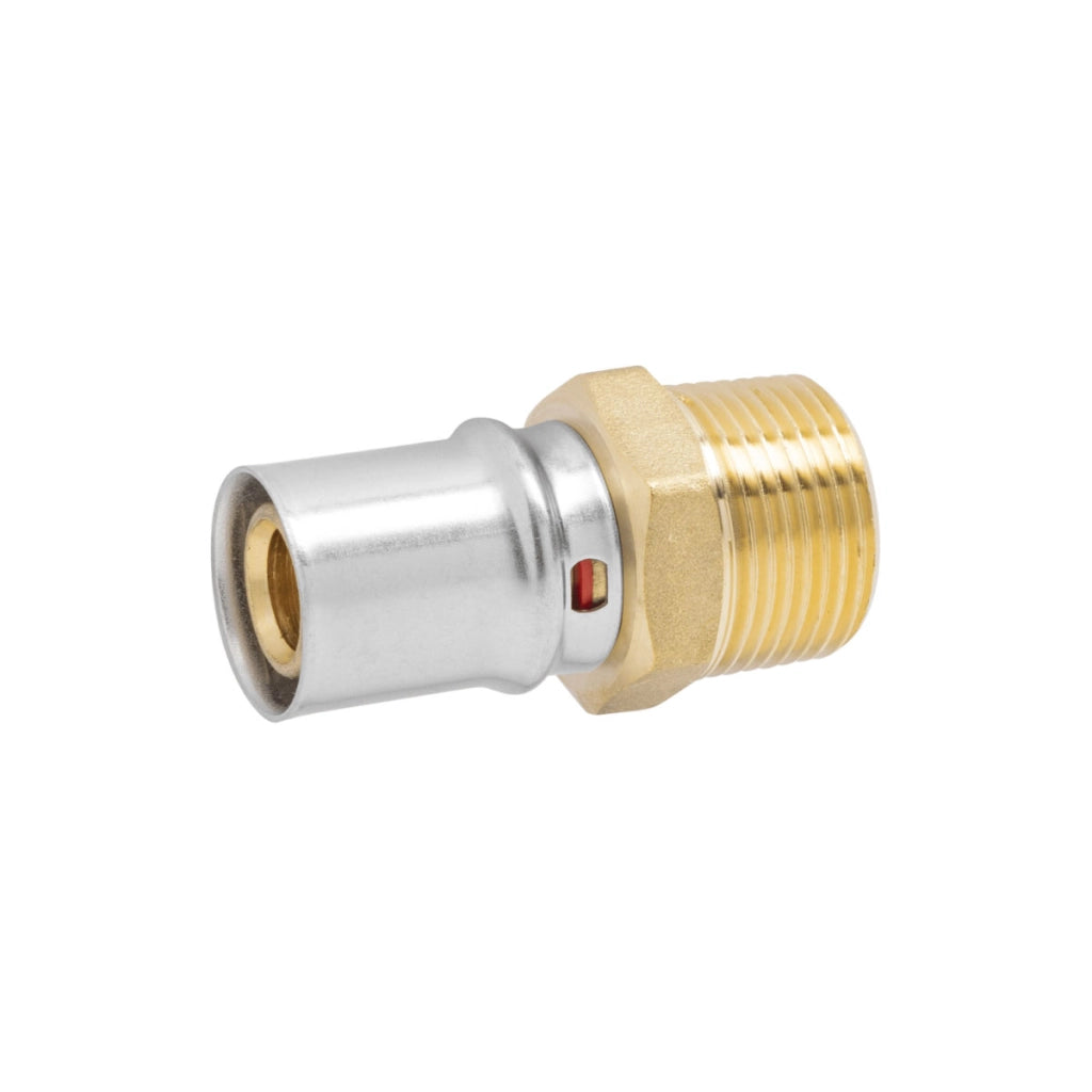 RACCORDO DIRITTO MASCHIO A PRESSARE PER TUBO MULTISTRATO MODELLO AP101 - 1/2 ø16X2  - APE