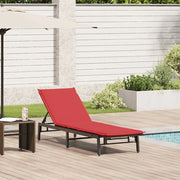 Lettino Prendisole con Cuscino Marrone in Polyrattan 4104085