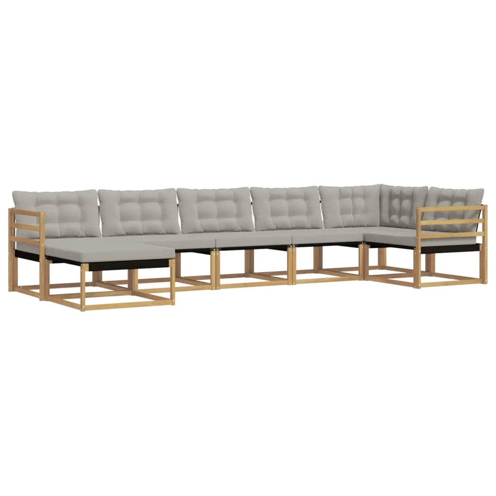 Set di divani da esterno 7 pcs Bianco e Grigio Chiaro 3388889