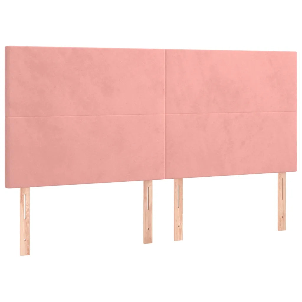 Testiera Rosa 200x5x118/128 cm Velluto 3116123