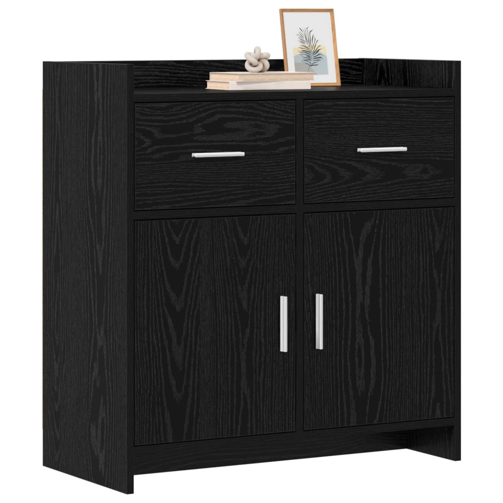 Credenza Rovere Nero 75 x 36 x 80 cm Legno ingegnerizzato 8011116