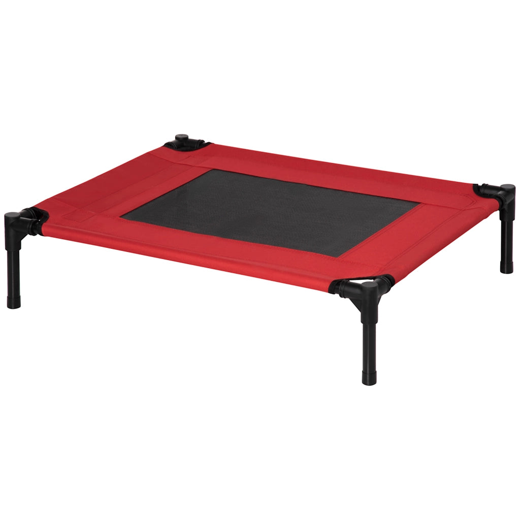 Brandina rialzata per cani e gatti ¨C Xylo ¨C tessuto oxford rosso e nero 76x61x18 cm