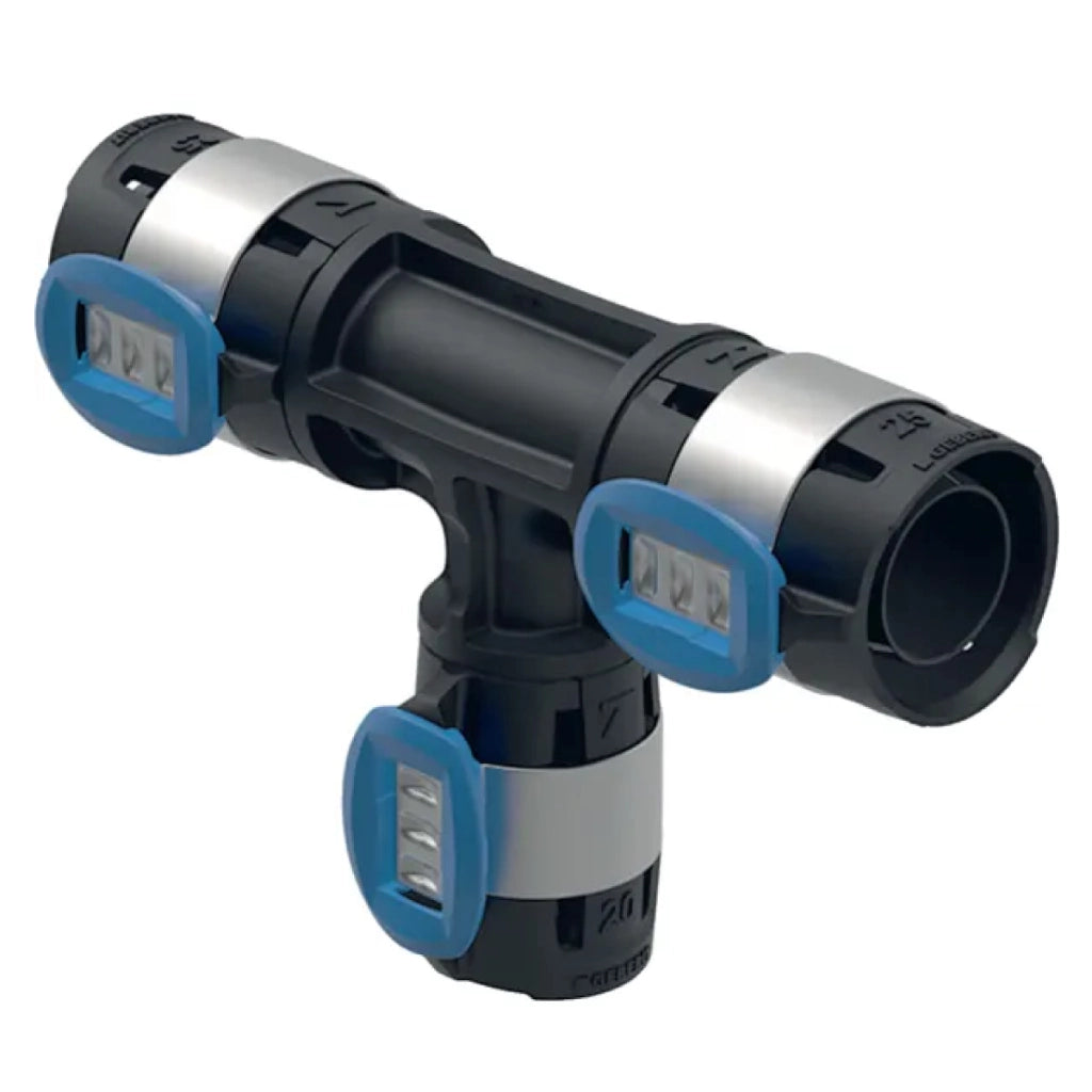 RACCORDO A T FLOWFIT RIDOTTO PER MULTISTRATO A PRESSARE ø20/16/16 MM   GEBERIT