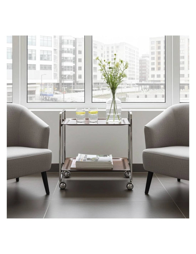Carrello da cucina pieghevole cromato con ruote BAUHAUS 2 ripiani