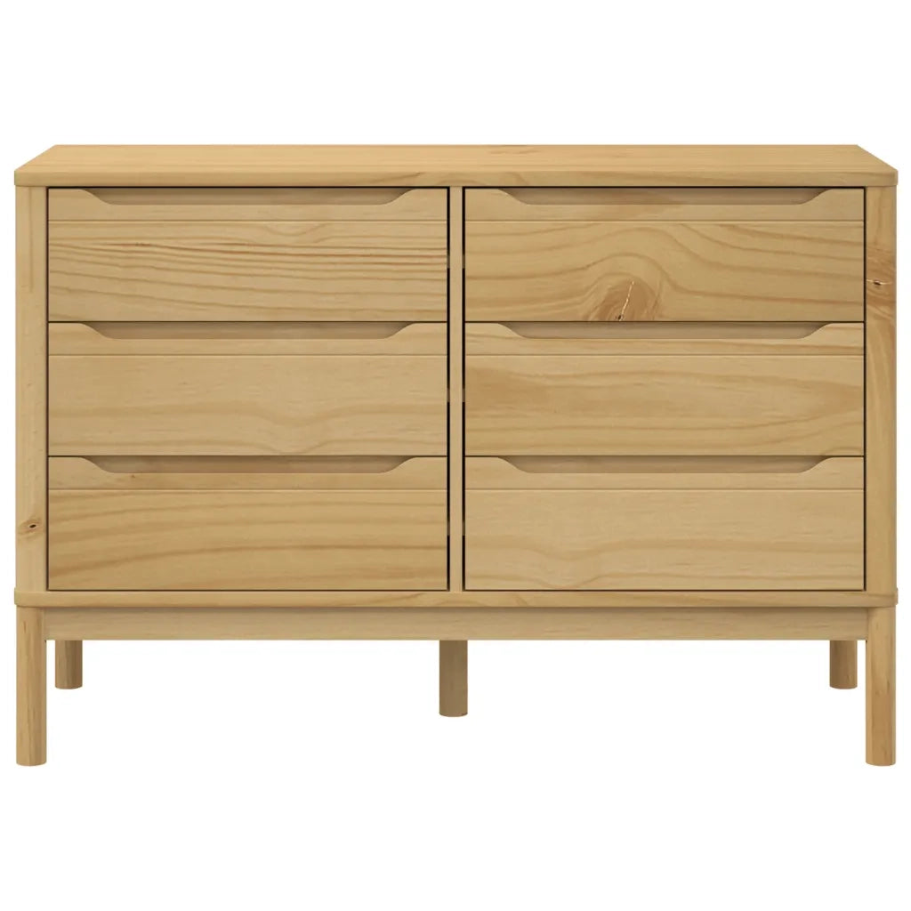Cassettiera FLORO Marrone Cera in Legno Masselo di Pino 374011