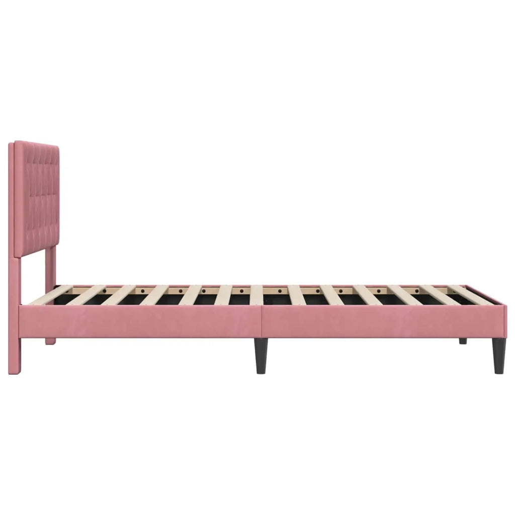 Struttura del letto con testiera-Giroletto Rosa 100 x 200 cm Velluto 958788