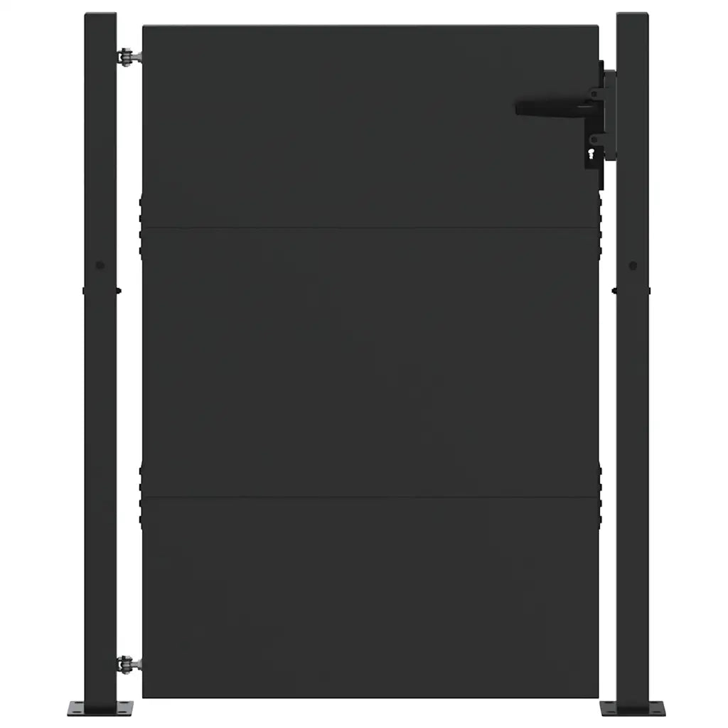Cancello da giardino con blocco Nero 110 x 155 cm