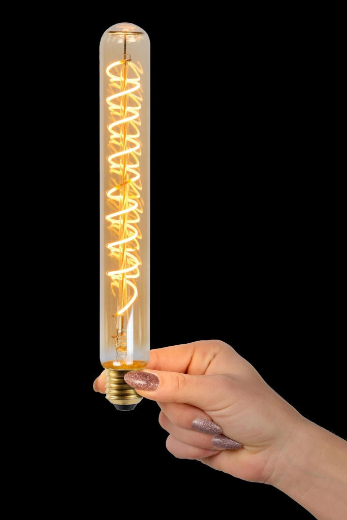 Lampadina LED Filament E27 T25 Ambra 5W 2200K Lucide