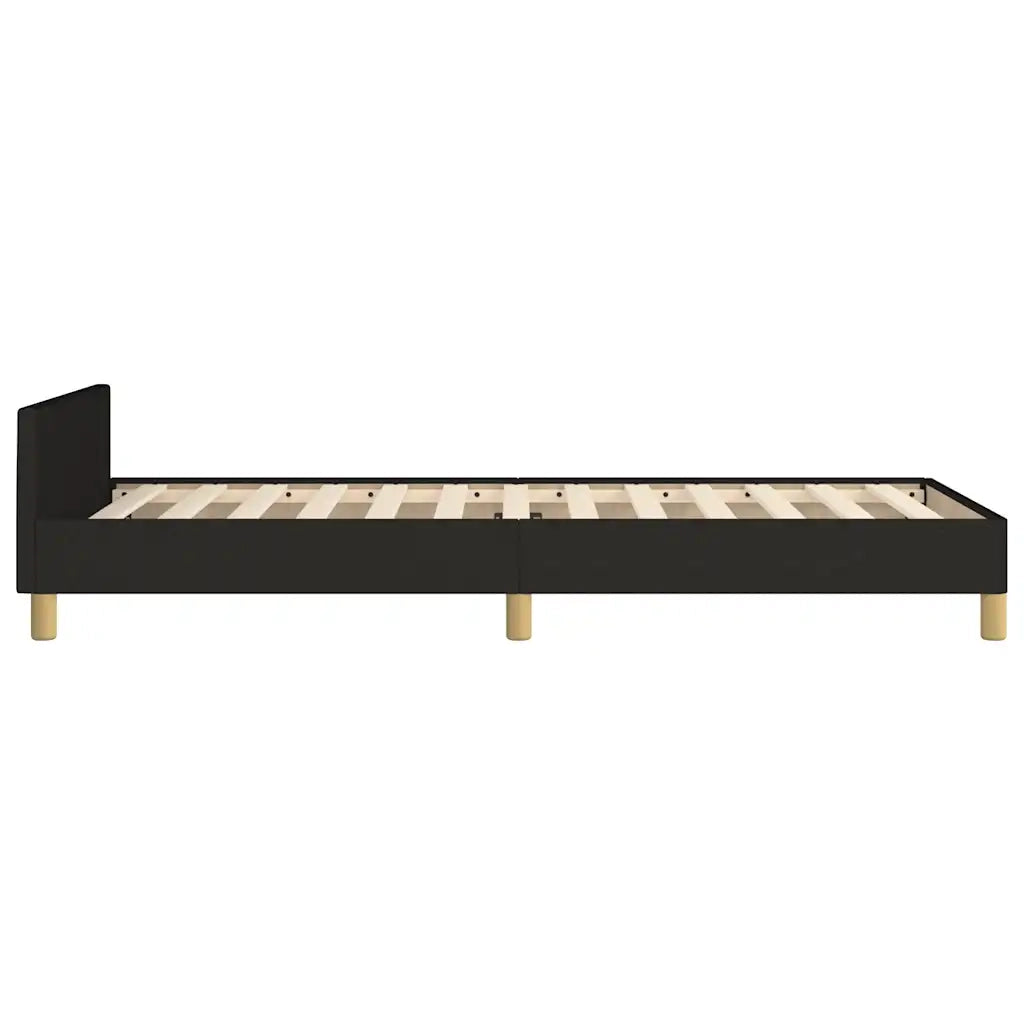 Letto singolo | Letto per adulti | Giroletto senza Materasso Nero 90x200 cm in Tessuto