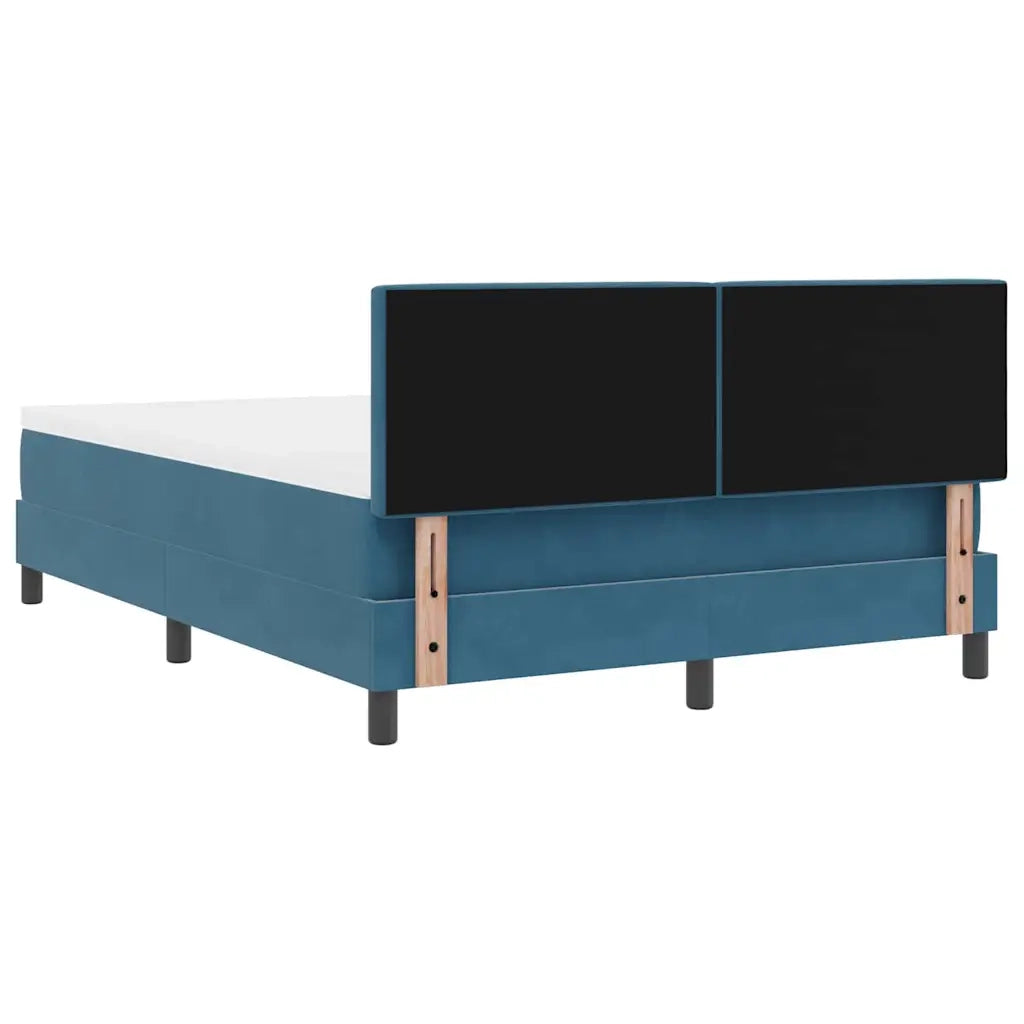 Letto a molle con materasso Blu Scuro 140 x 190 cm Velluto 3339108