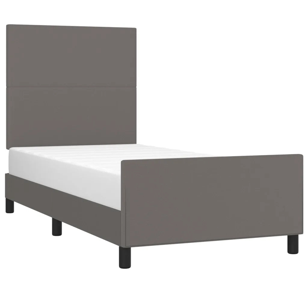 Giroletto con Testiera-Struttura Letto con testiera Crema 90x190 cm in Similpelle 798187