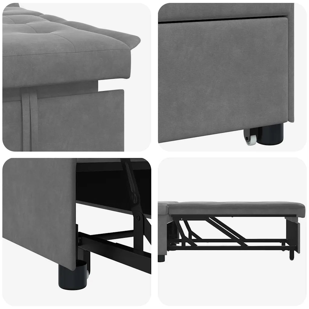 Divano letto | Sof¨¤ letto | Letto singolo Estraibile Grigio scuro 194 x 67 x 82 cm