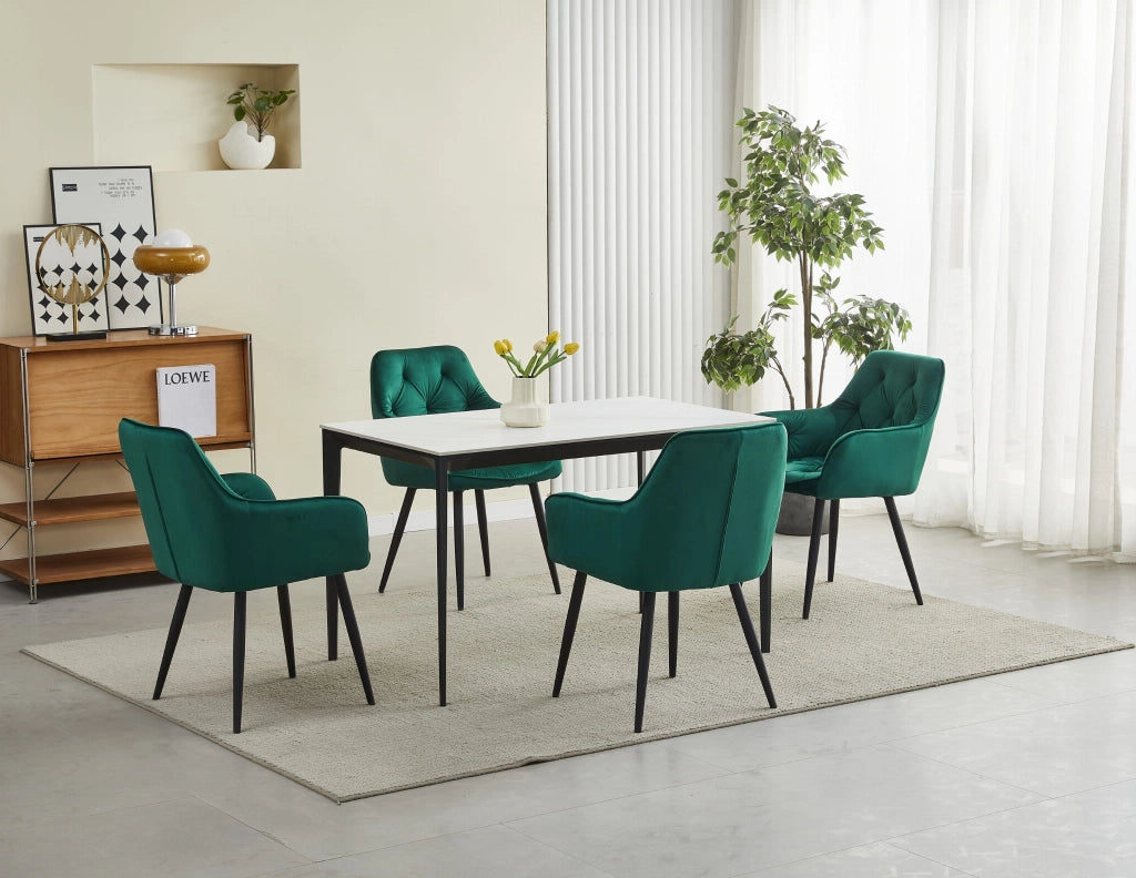 Sedia VALORA LUKK - Elegante velluto verde scuro per soggiorno x 2