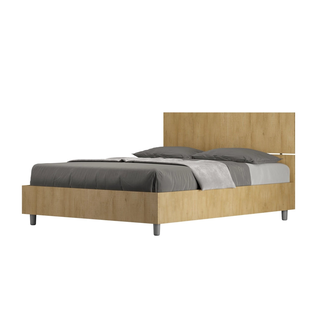 Letto Matrimoniale Francese 140x200 cm Senza Rete Testata Dritta Demas Quercia Natura