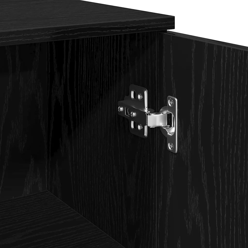 Mobile da Bagno Rovere Nero 30 x 30 x 190 cm Legno multistrato 862882