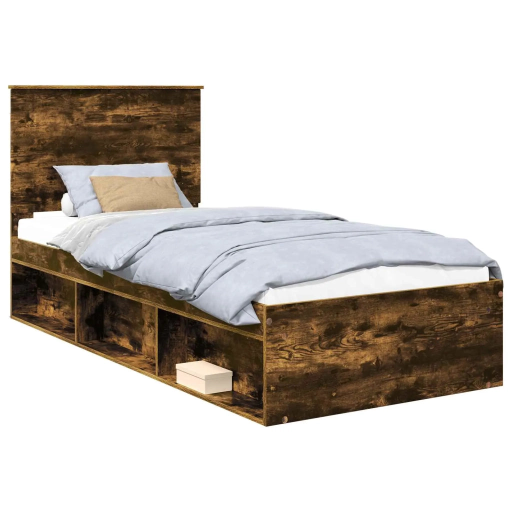 Struttura del letto-Giroletto Rovere fum¨¦ 90 x 190 cm Pino massello 658300