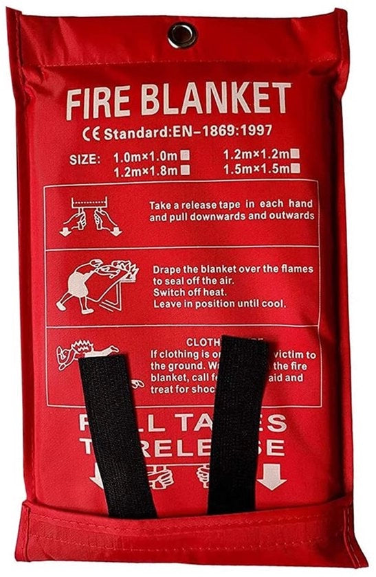 Kit di spegnifiamma per cucina - 1 x 1 m - Rapido da aprire - Ideale per la cucina - Materiale spegnifiamma - Compreso con cavi - Spegnifiamma