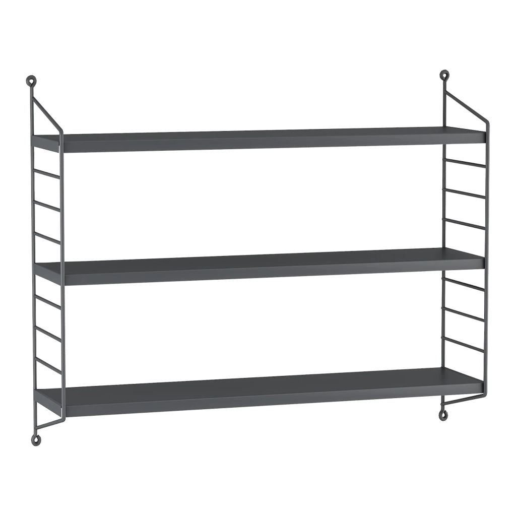 Mensola da parete regolabile a 3 livelli 50 x 60 x 15 cm grigio scuro 03_0007055