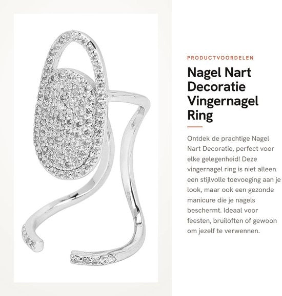 Anello per unghia decorativo per manicure - accessorio per dito - decorazione per unghia - gioiello per dito - accessorio per festa - flessibile - coperchio galvanizzato - accessorio per dito