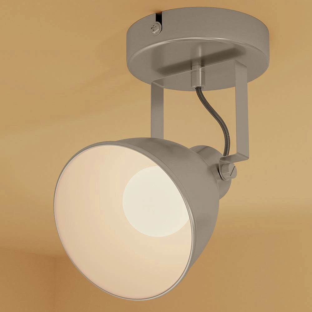 Lampada Applique Parete Faretto Direzionabile Metallo Design Moderno E14 Silver