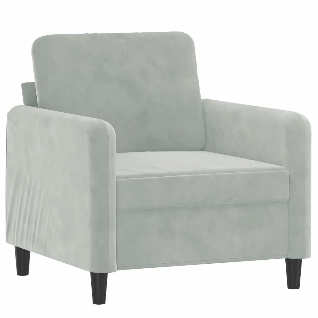 Poltrona | Sedia Relax Grigio Chiaro 60 cm Velluto