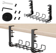 Gestione cavi sotto il tavolo - Cassa cavi in metallo 38 cm - Gestione cavi per cavi e prese.