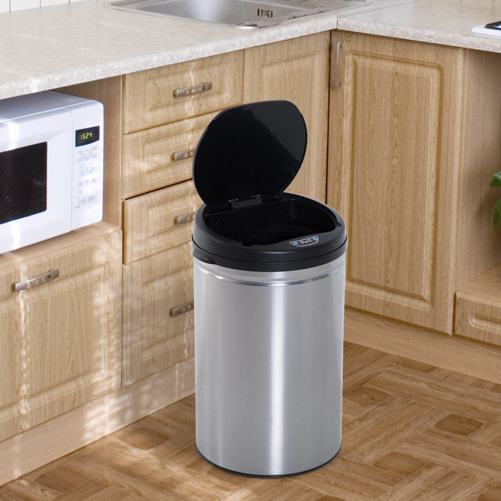 Cestino per rifiuti automatico 30L ¨C Minimal ¨C Nero+Argento