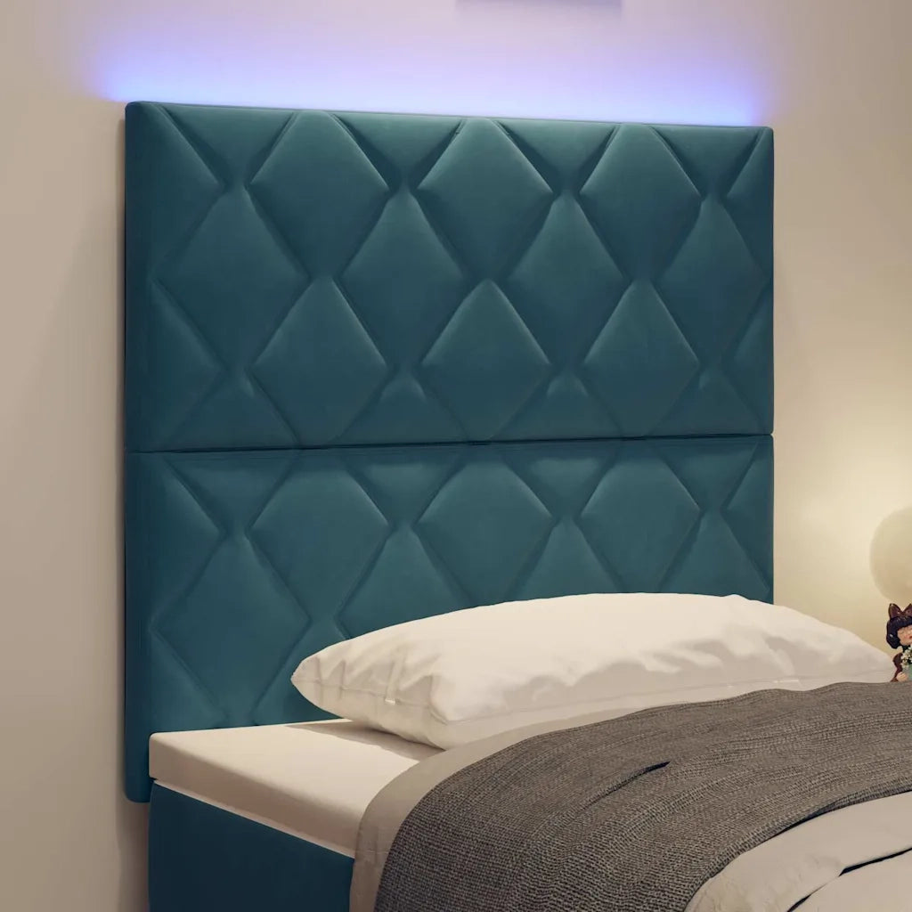 Testiera | Testata LED Blu Scuro 100 cm Velluto