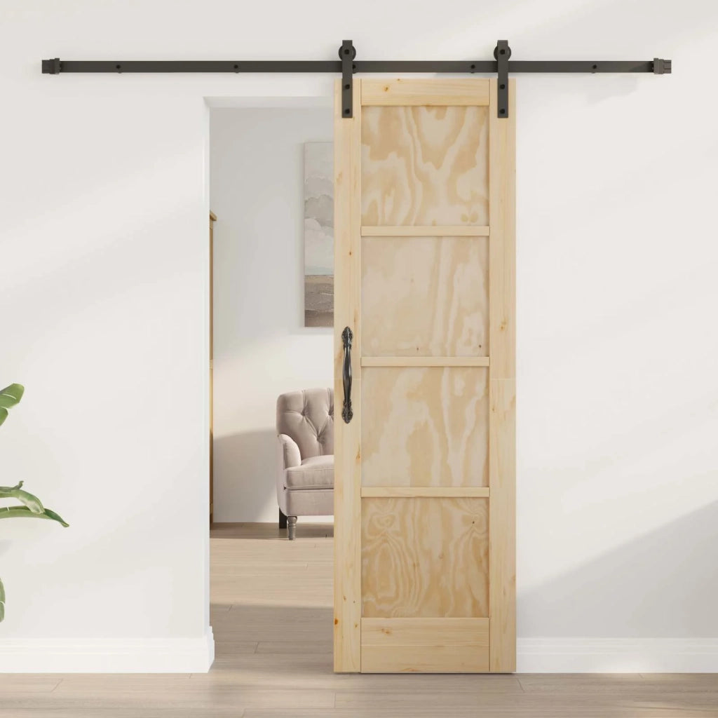 Porta scorrevole Naturale 61 x 198,5 cm Legno Massello di Pino 3445440