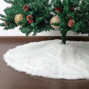 Decorazione per albero di Natale a forma di fiocco di neve in peluche bianca, copertura per albero di Natale festiva, mantella per albero di Natale (90 cm)