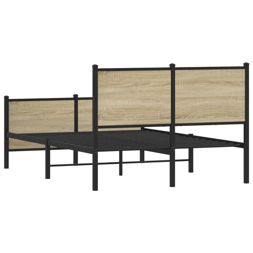 Giroletto senza Materaso in Metallo Rovere Sonoma 120x200 cm 4007732